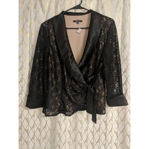 Black sequin and satin jacket